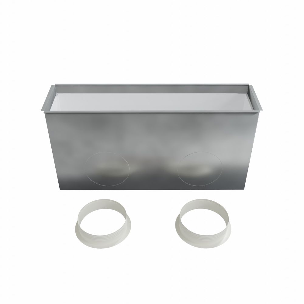 Baillindustrie - Plenum acier isoles pour grille linéaire ailettes fixes - Photo produit PLGSL600X150